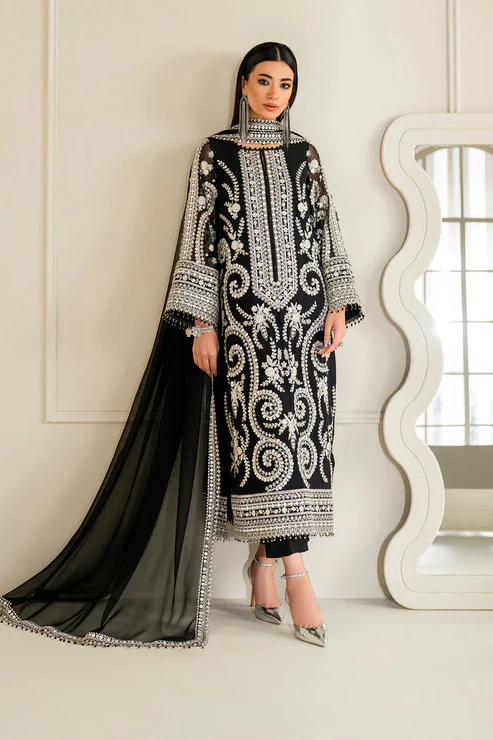 Chantelle by Baroque Unstitched Embroidered Chiffon 3 PC Suit UF-4158 - Festive Collection - 3